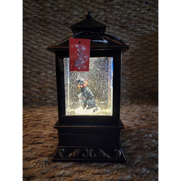 Battery Operated Light Up Swirl Christmas Puppy Dogs Water Lantern 8.5" New! - Picture 4 of 9